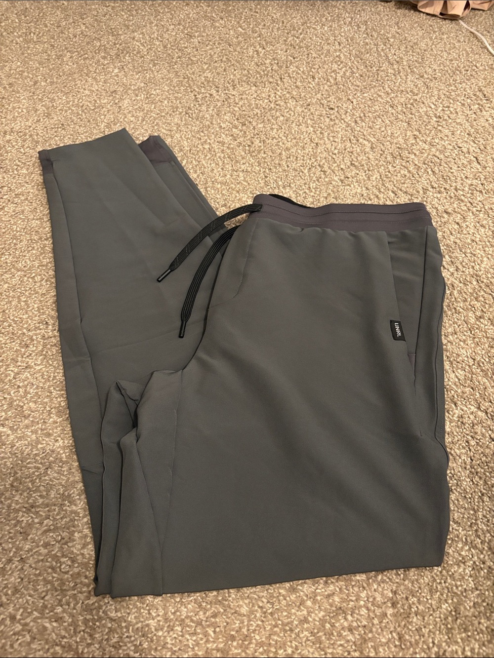 Men's graphite Slim Fit Jogger Sweatpants with Drawstring
